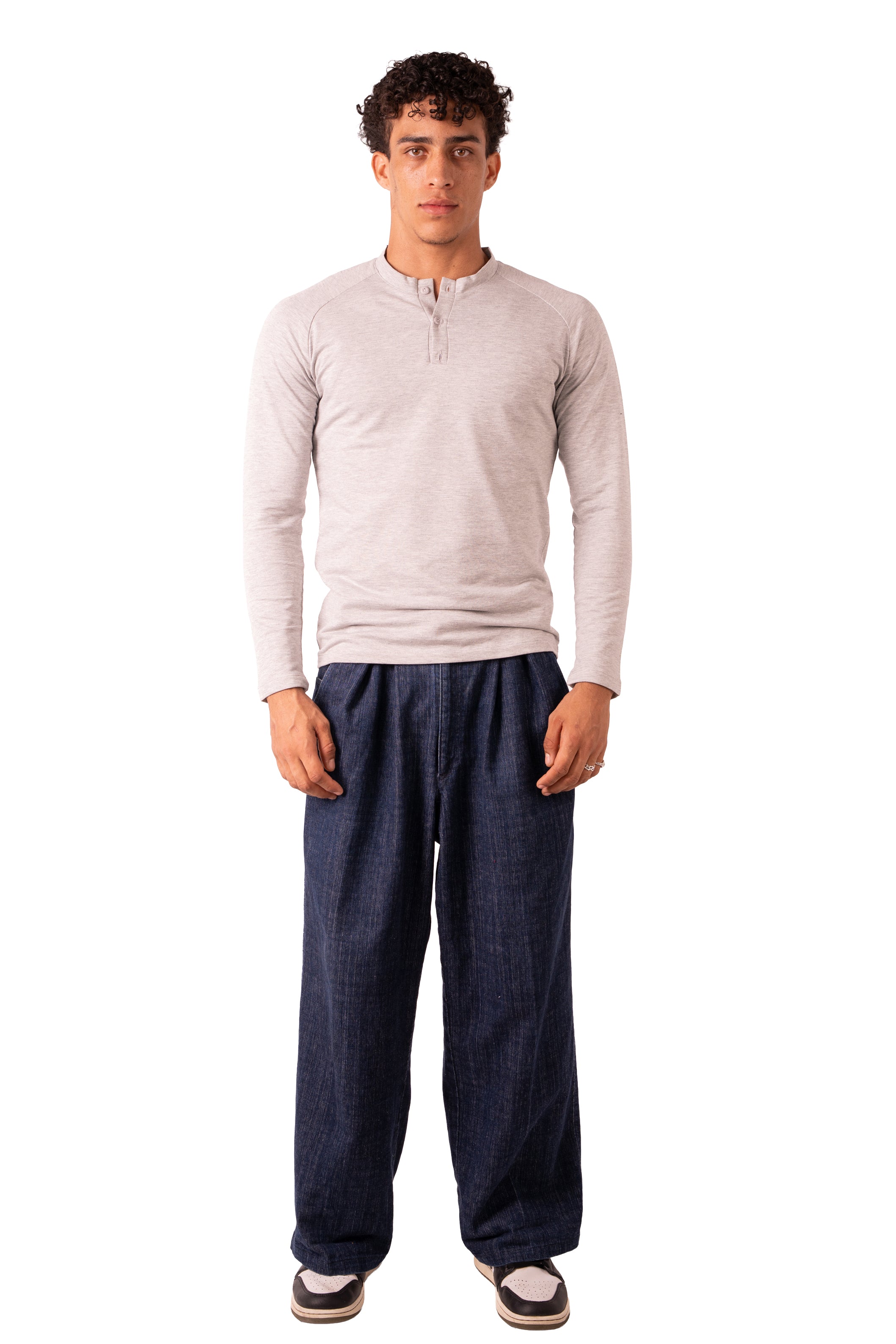 Henley Tshirt - Light Grey