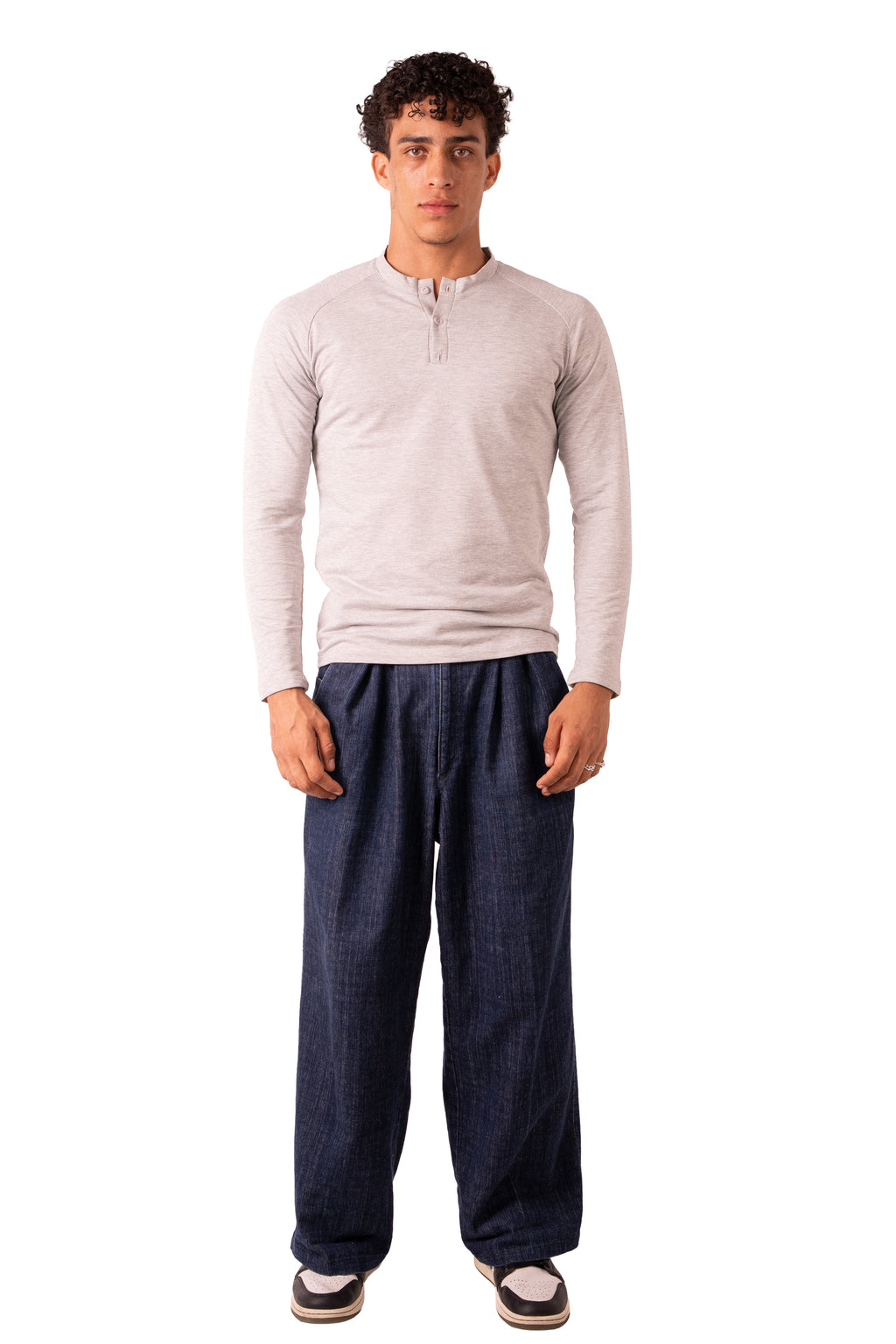 Henley Tshirt - Light Grey