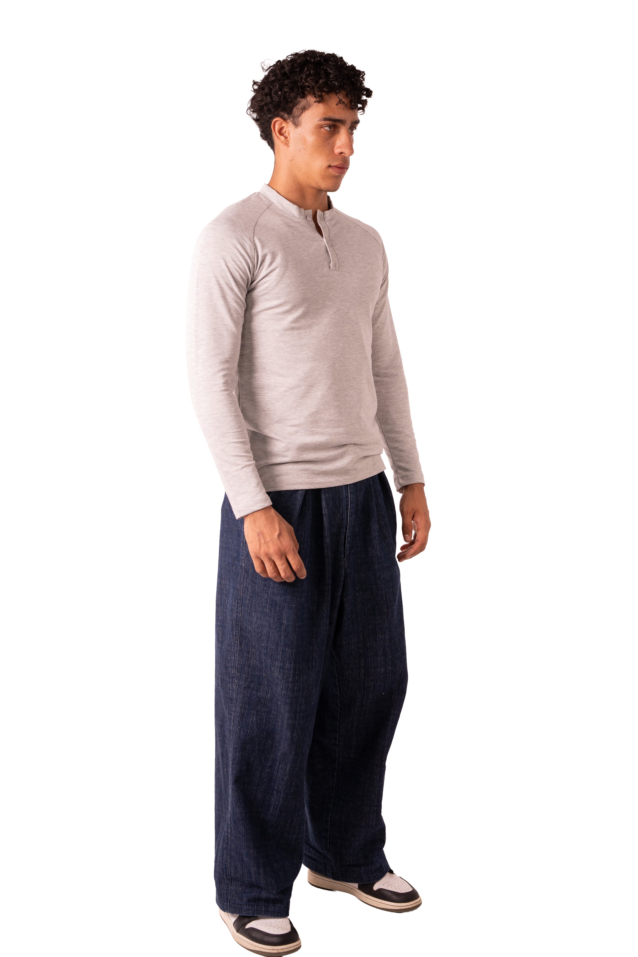 Henley Tshirt - Light Grey