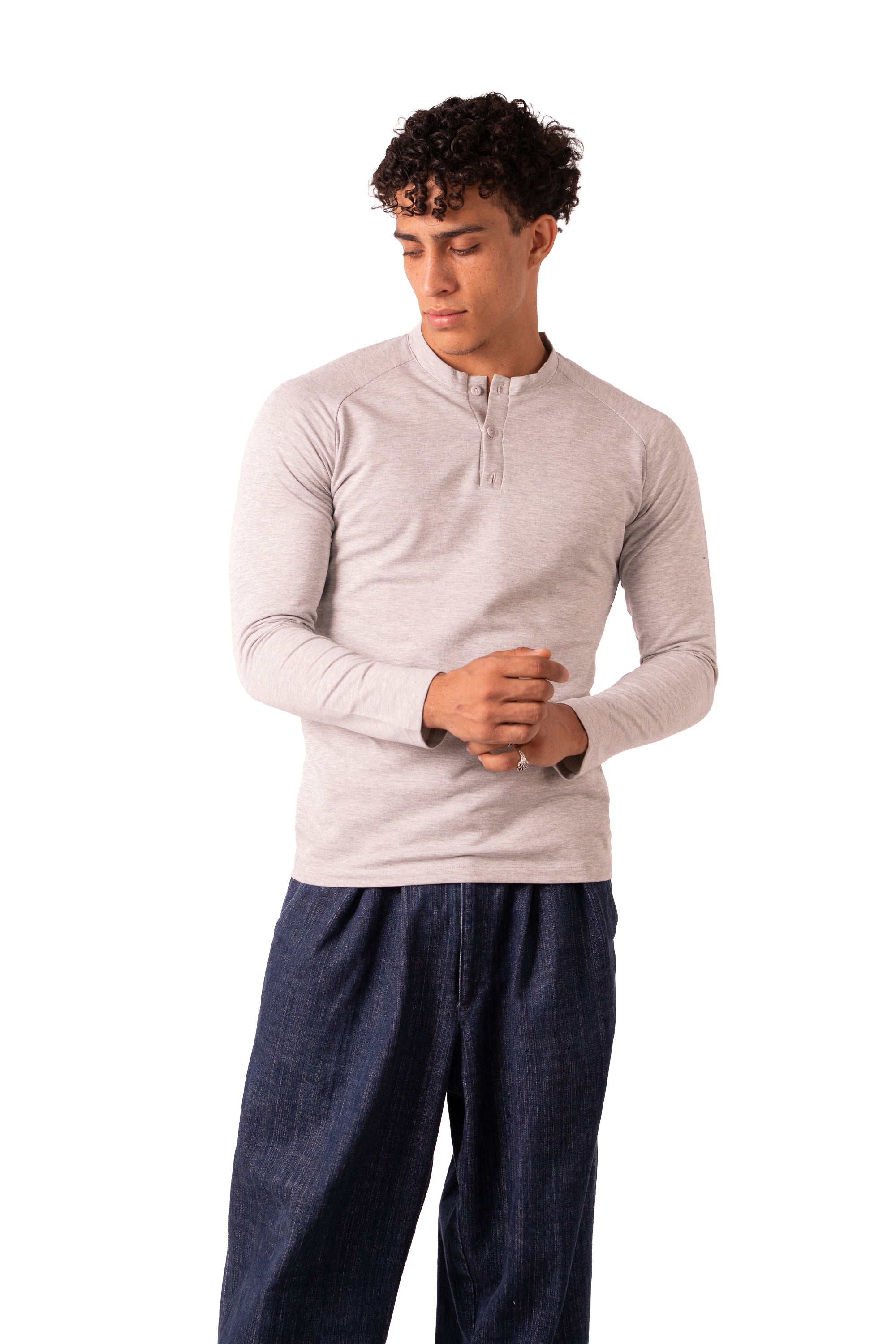 Henley Tshirt - Light Grey