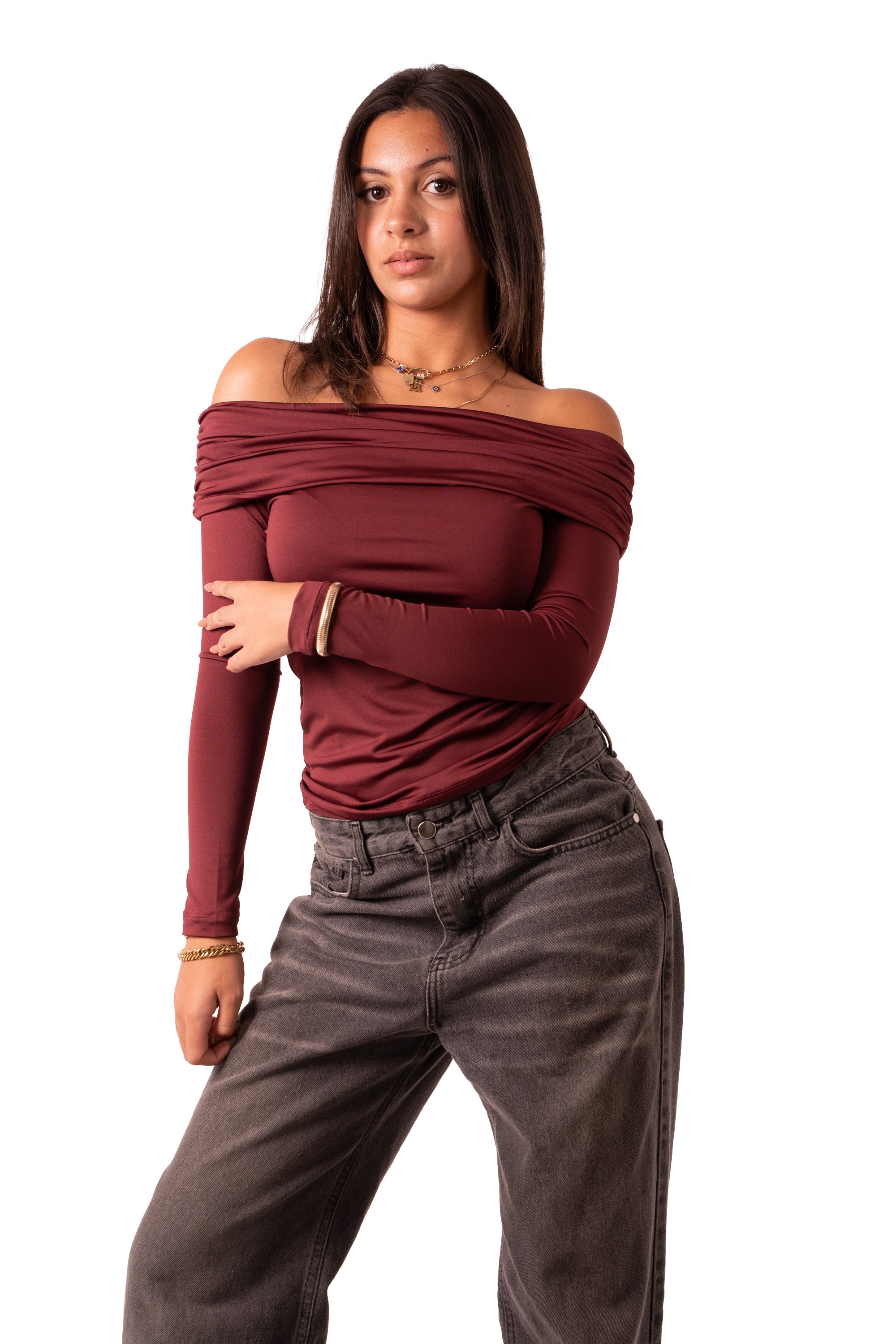 Off Shoulder Full Sleeve Top