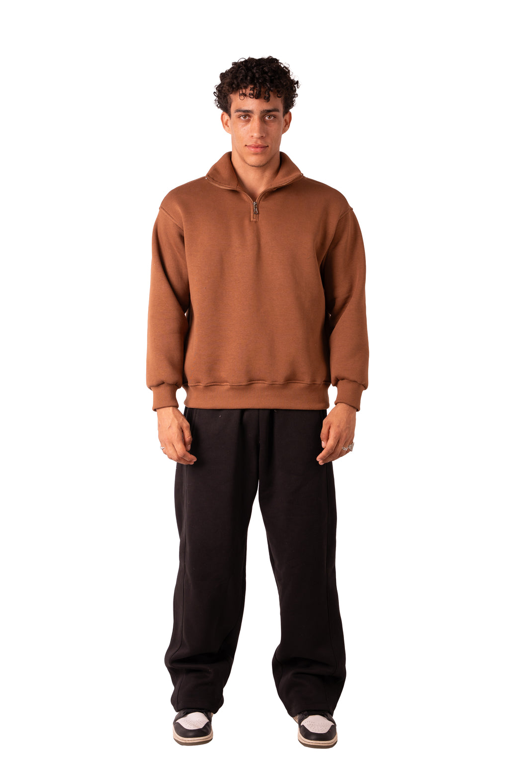 Quarter Zip Cocoa Brown