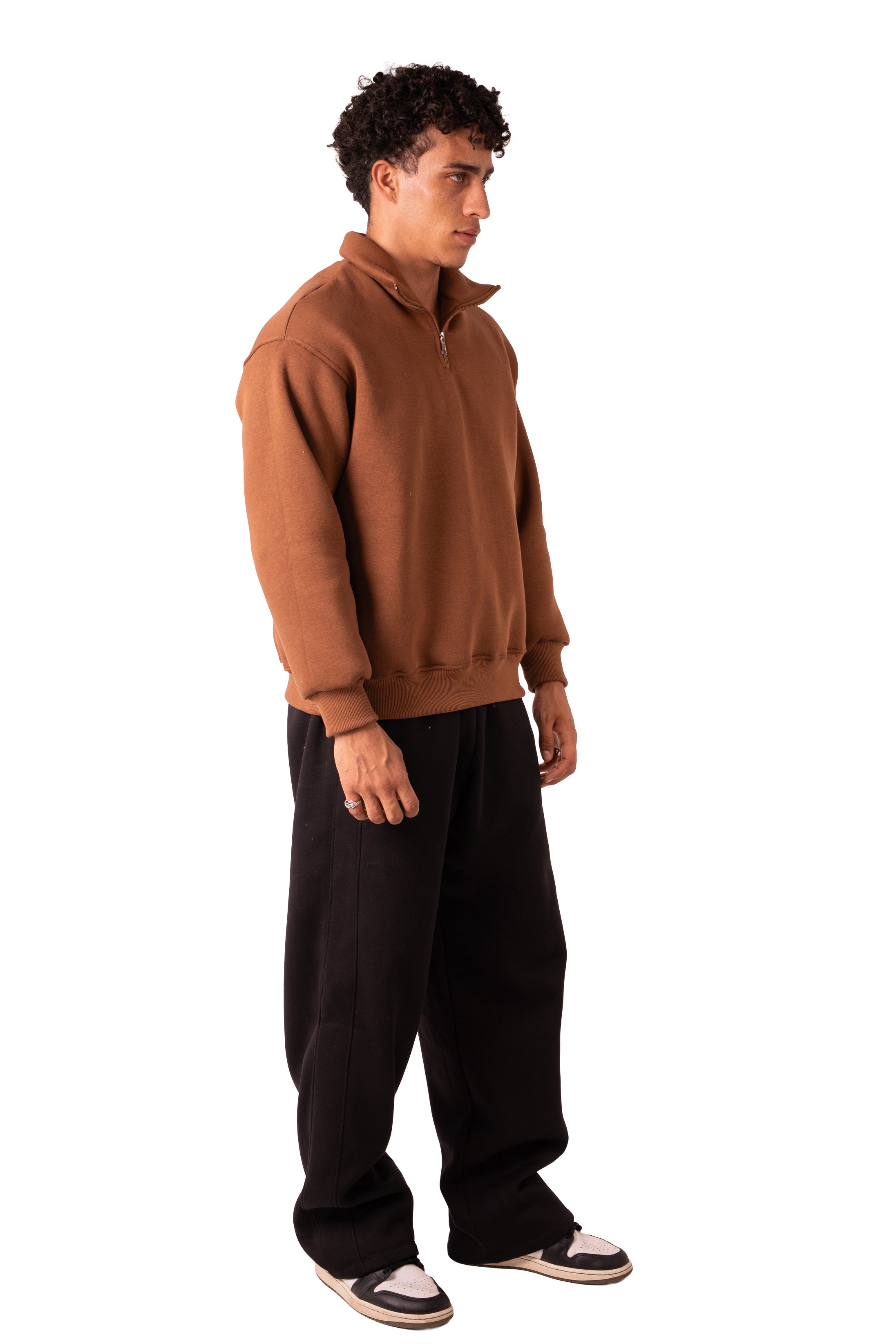 Quarter Zip Cocoa Brown