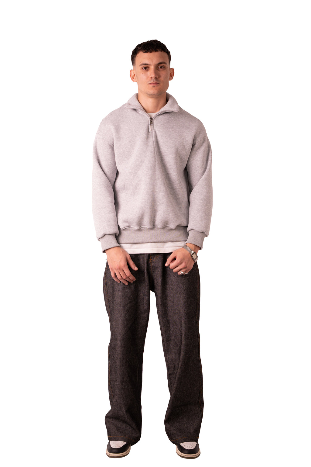 Quarter Zip Light Grey