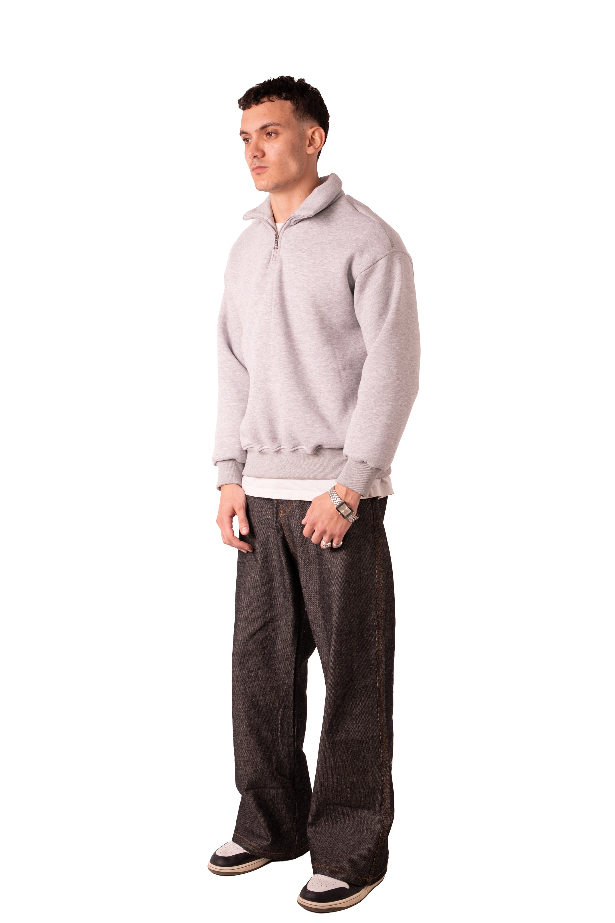 Quarter Zip Light Grey