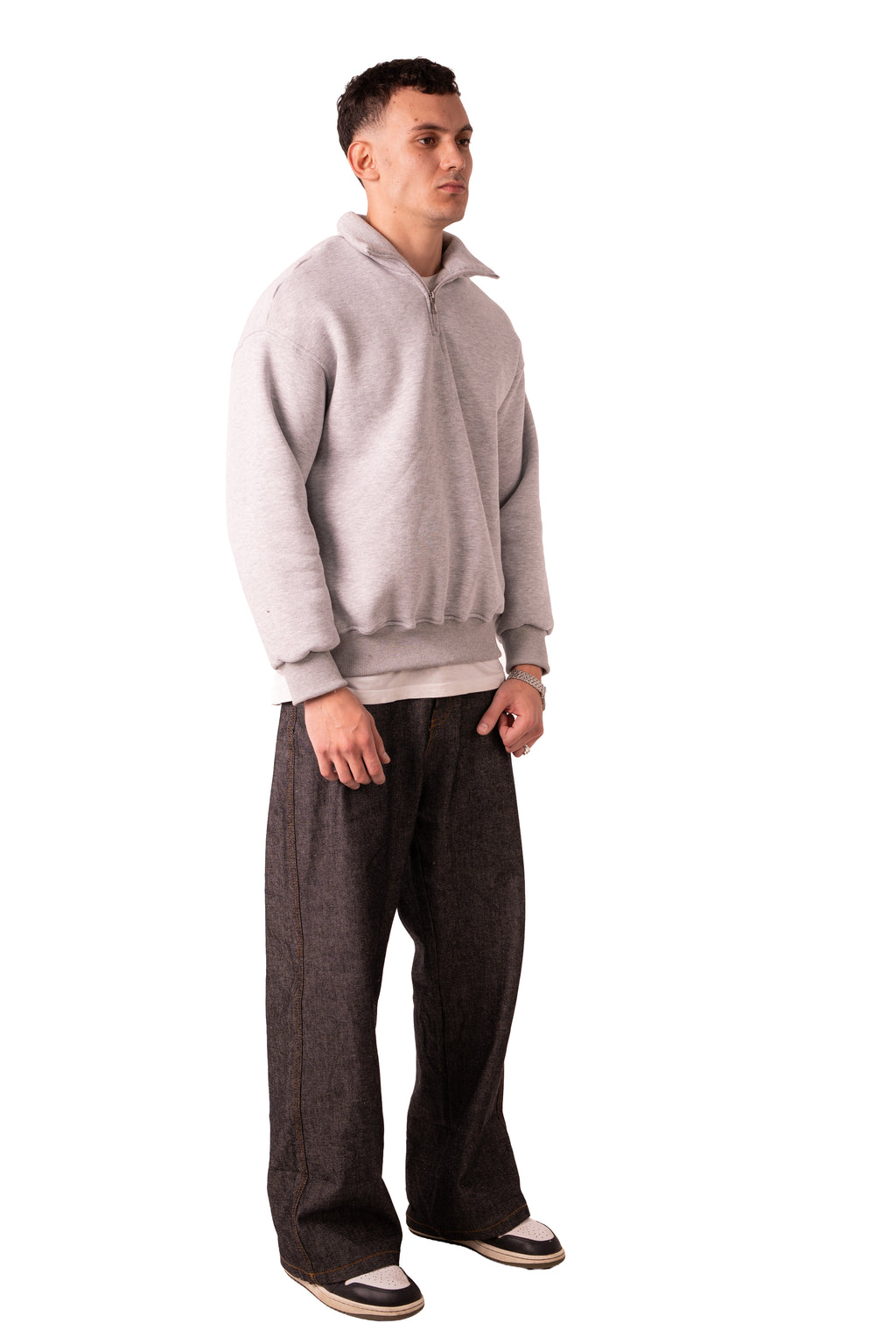 Quarter Zip Light Grey