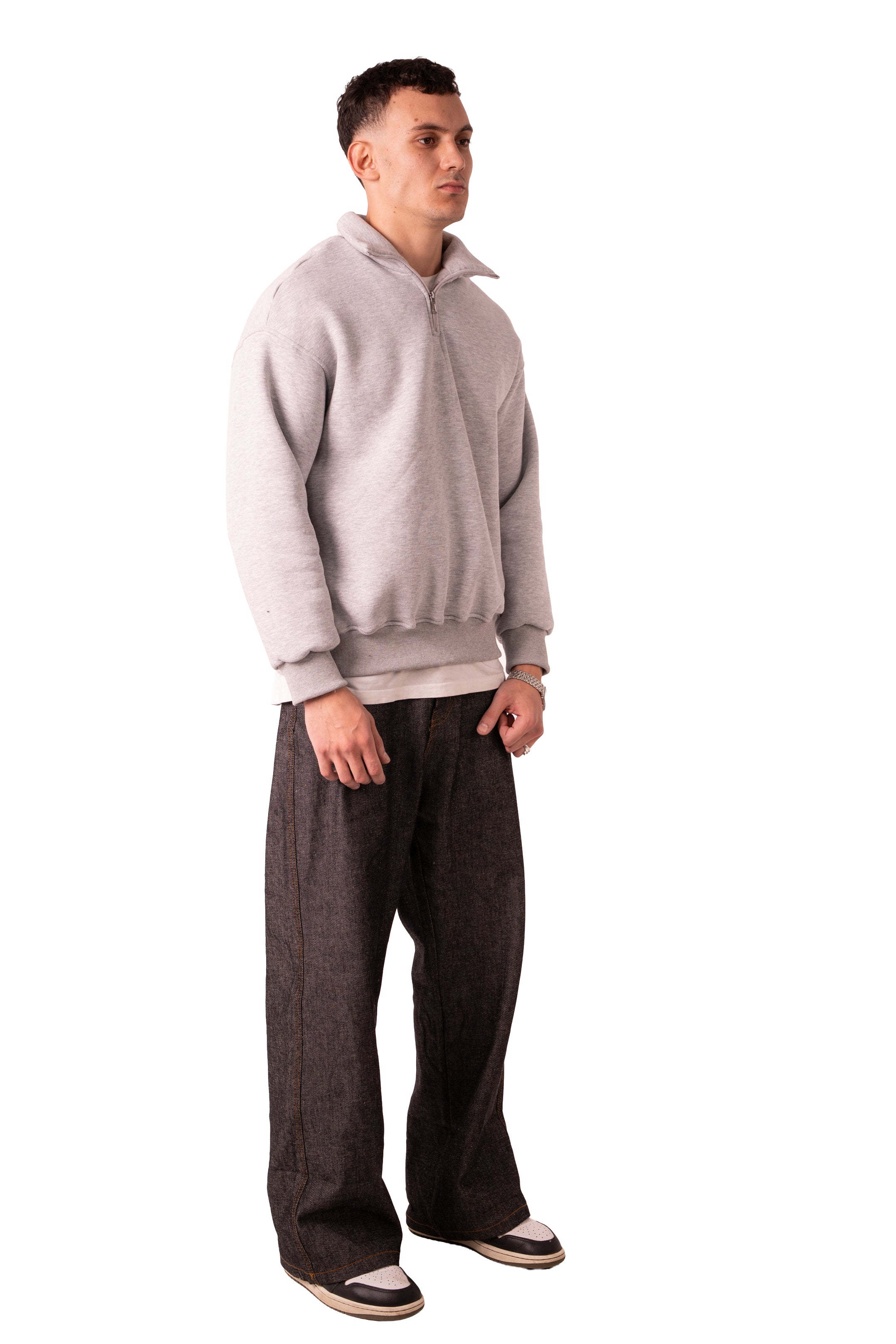 Quarter Zip Light Grey