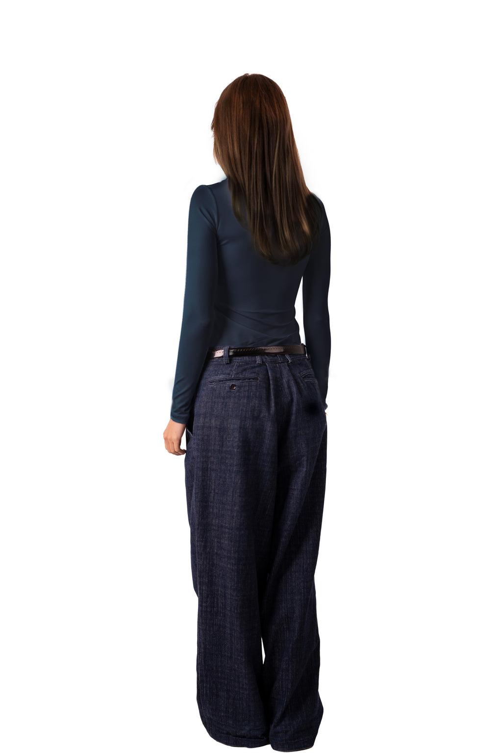 Scoop Neck Top Dark Blue