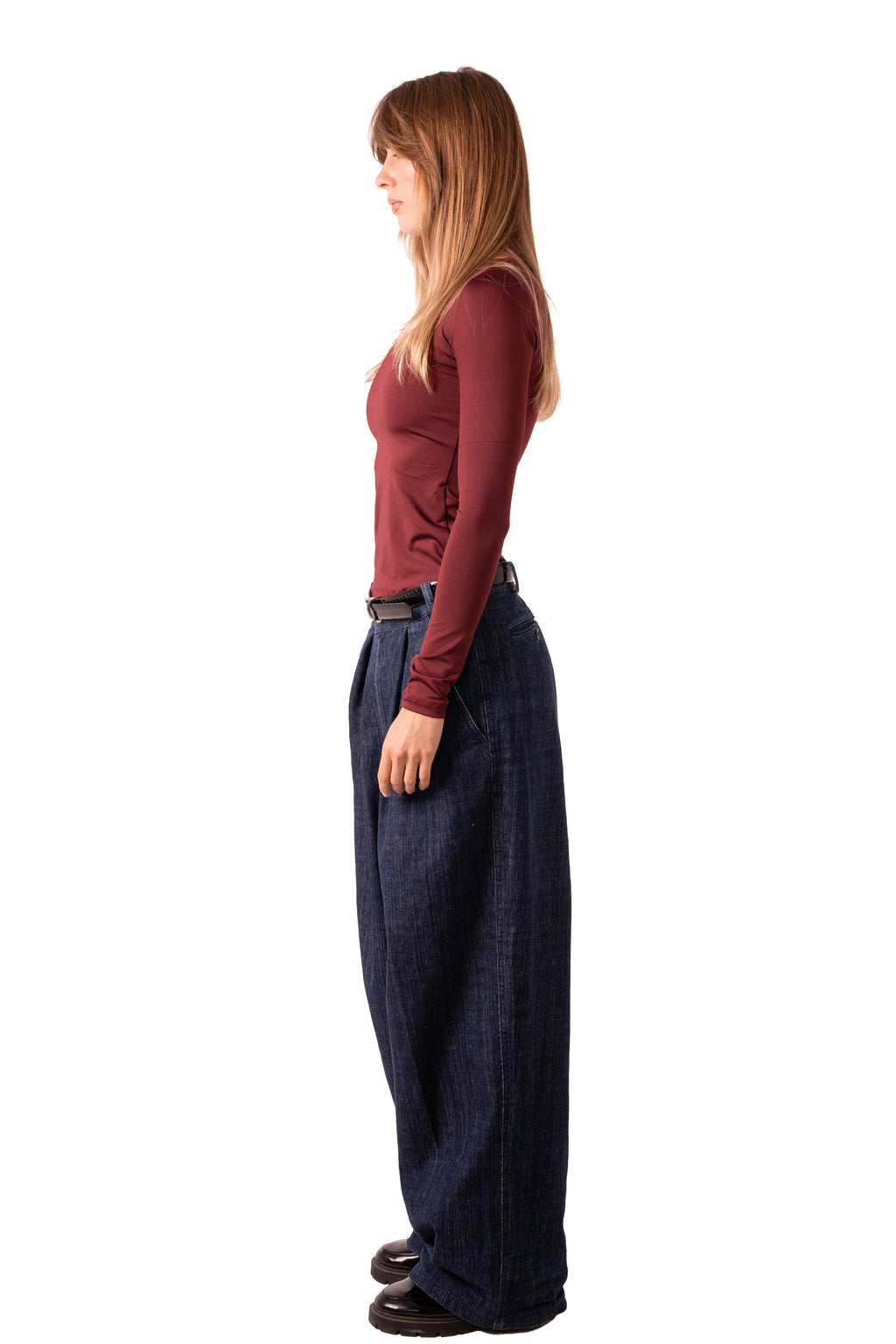 Scoop Neck Top Burgundy