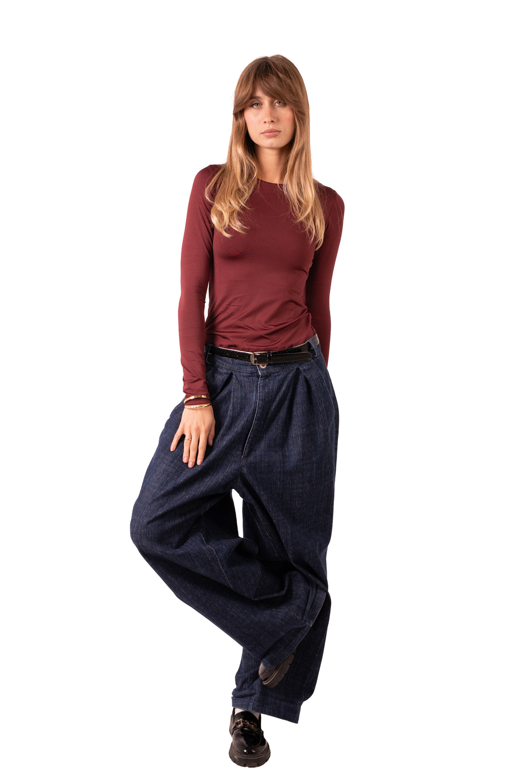 Scoop Neck Top Burgundy