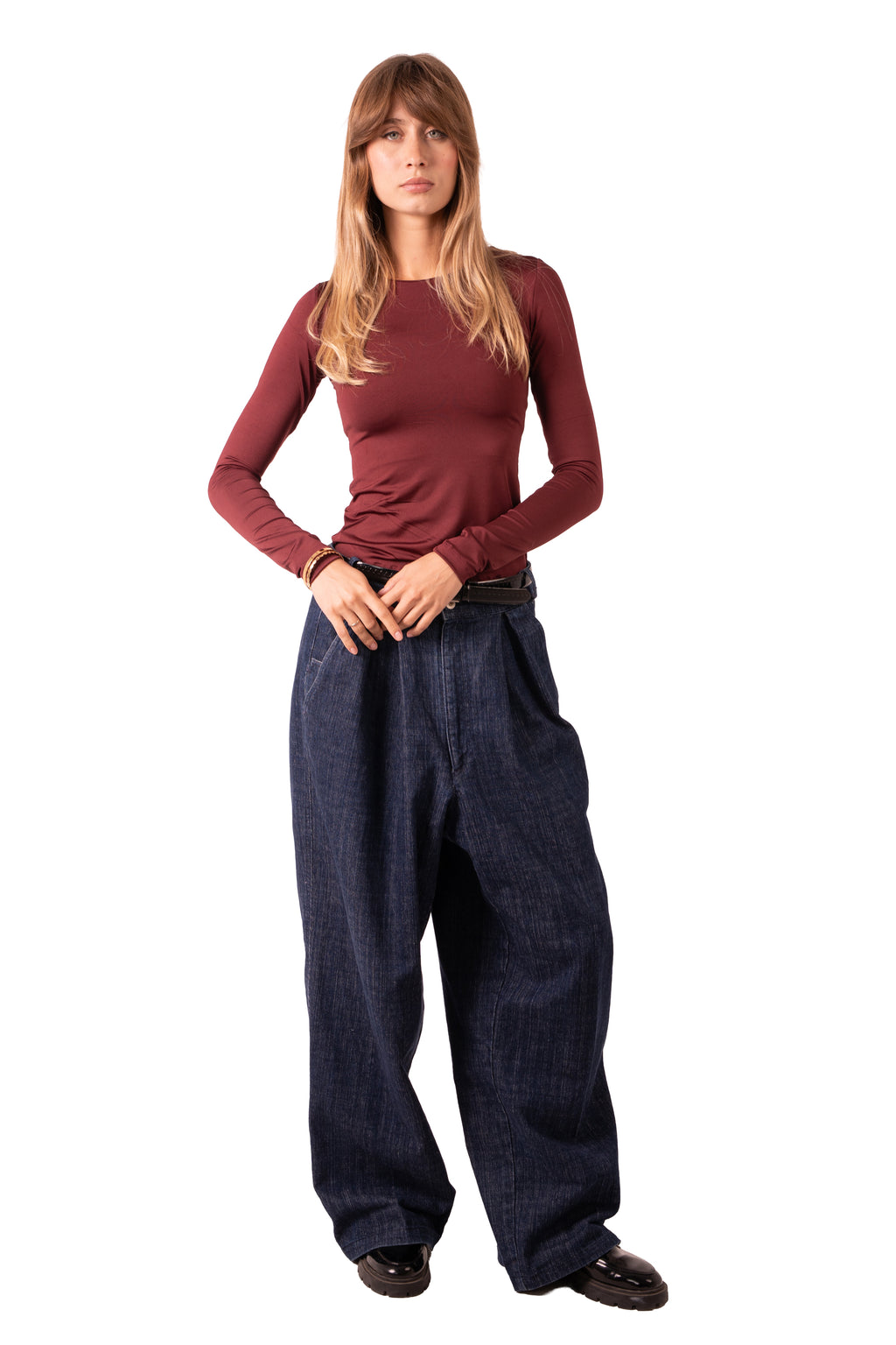 Scoop Neck Top Burgundy