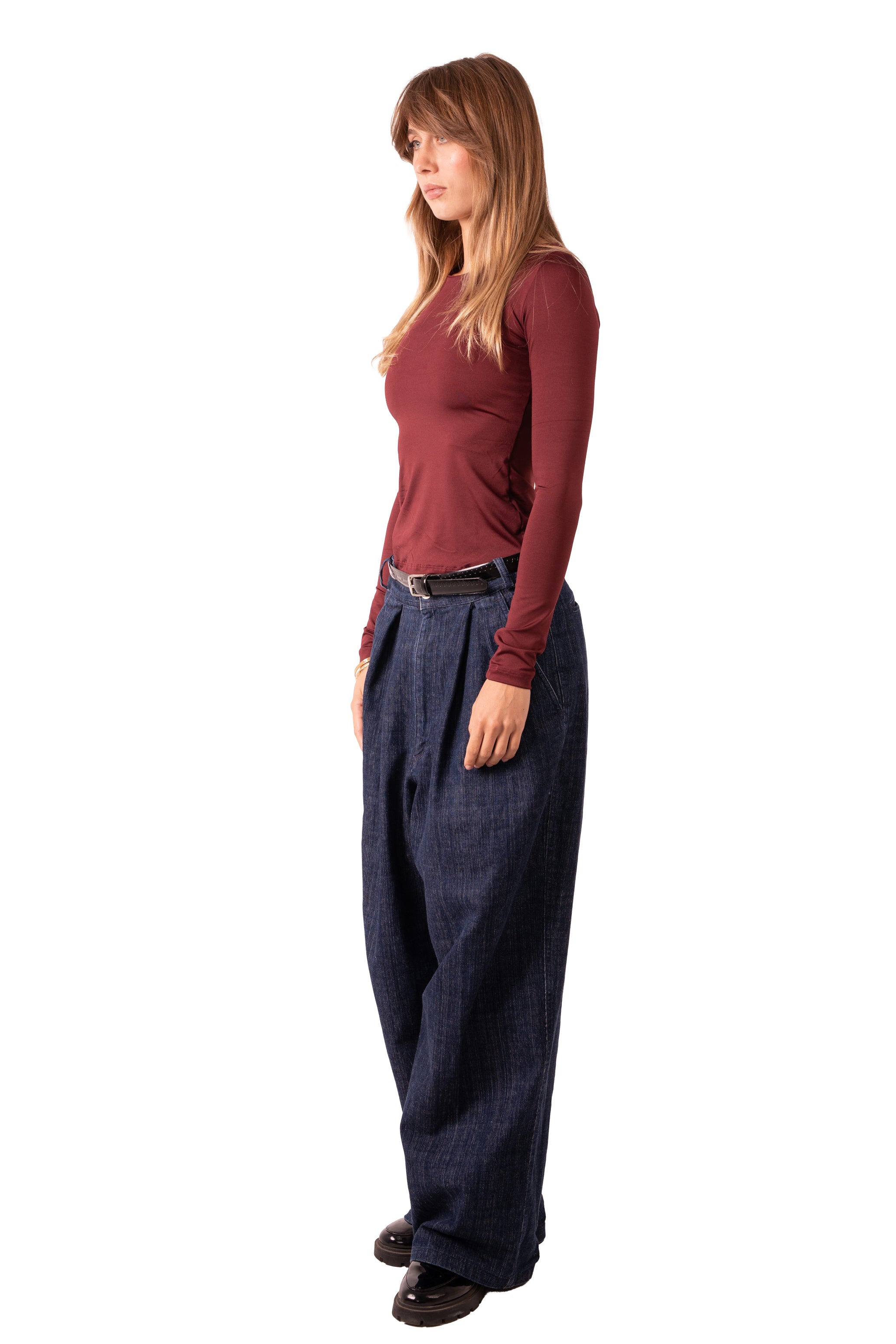 Scoop Neck Top Burgundy