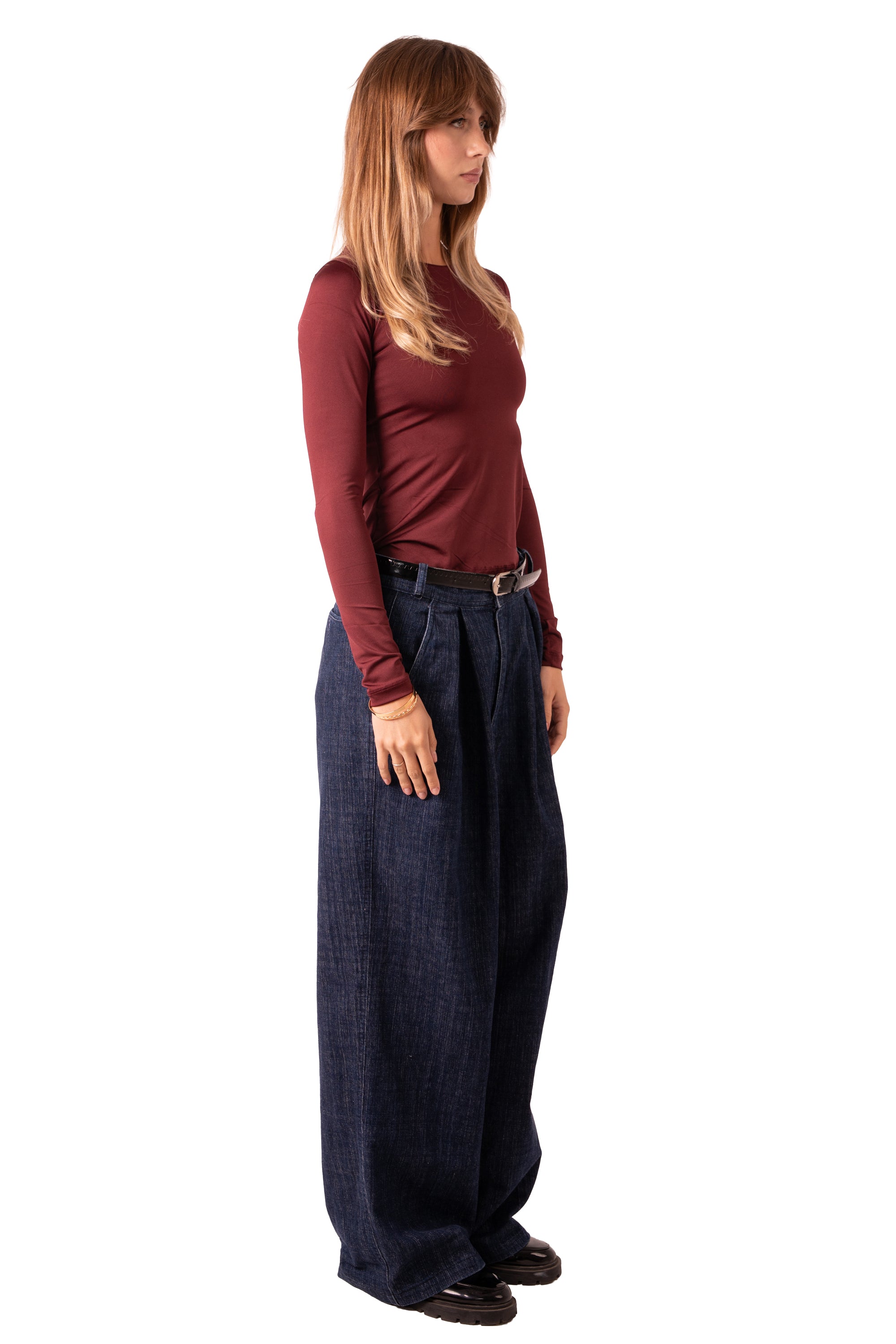 Scoop Neck Top Burgundy