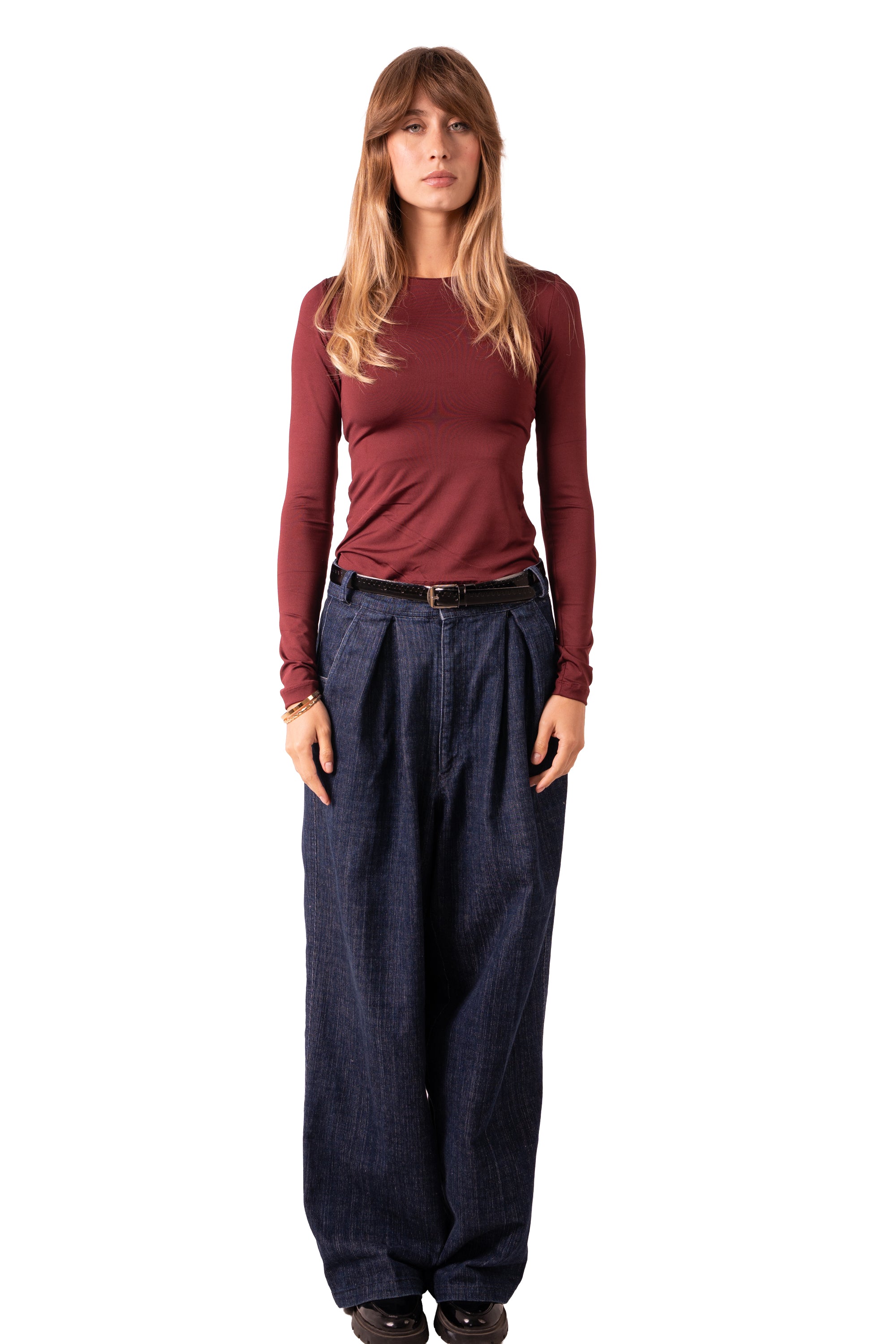 Scoop Neck Top Burgundy