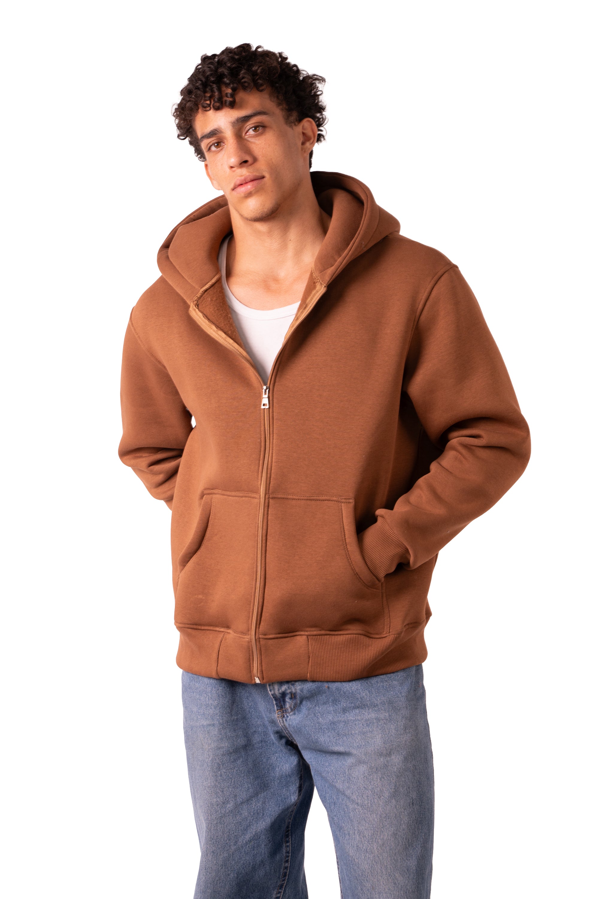 Zip Up Jacket Cocoa Brown