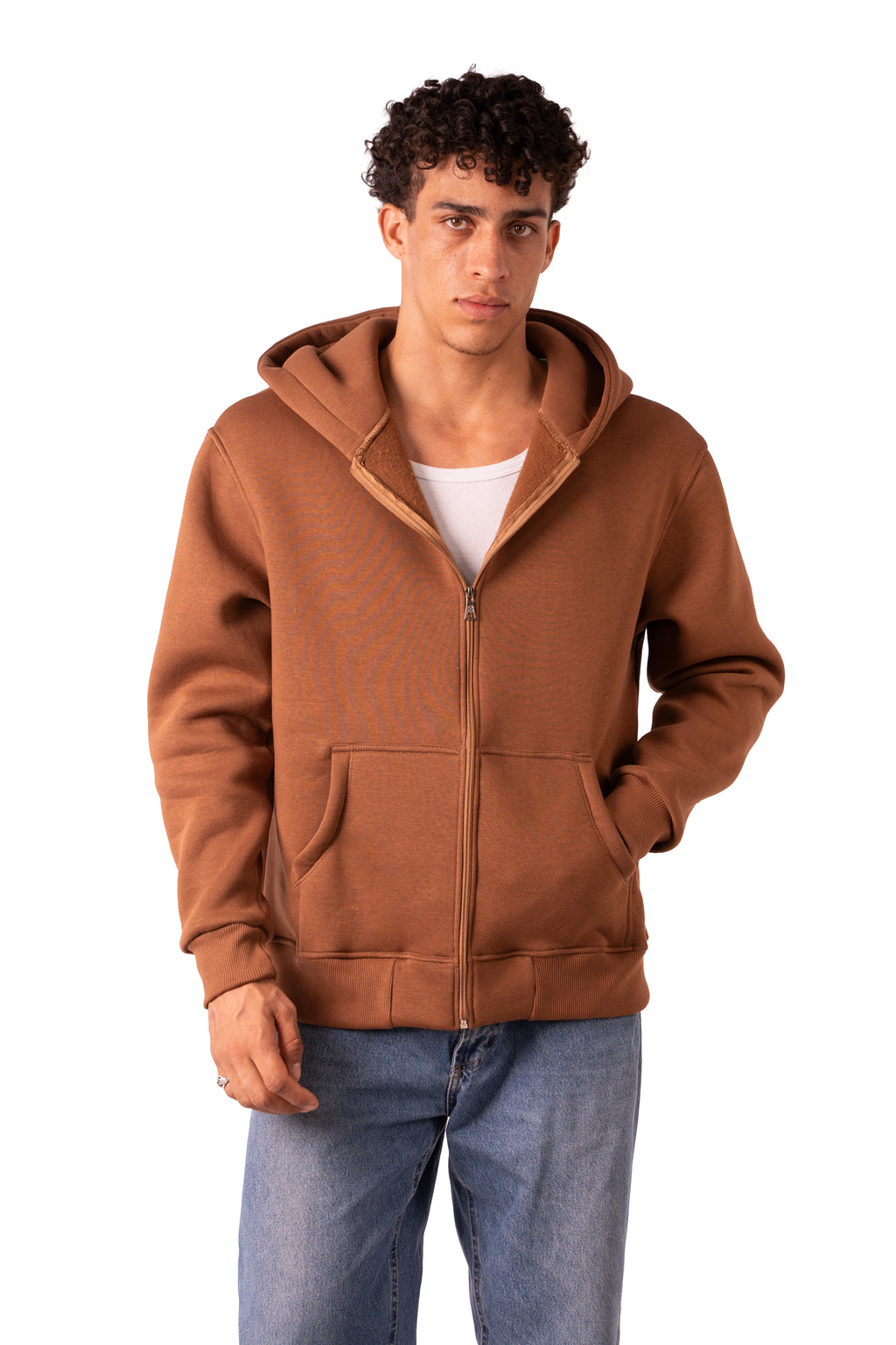 Zip Up Jacket Cocoa Brown