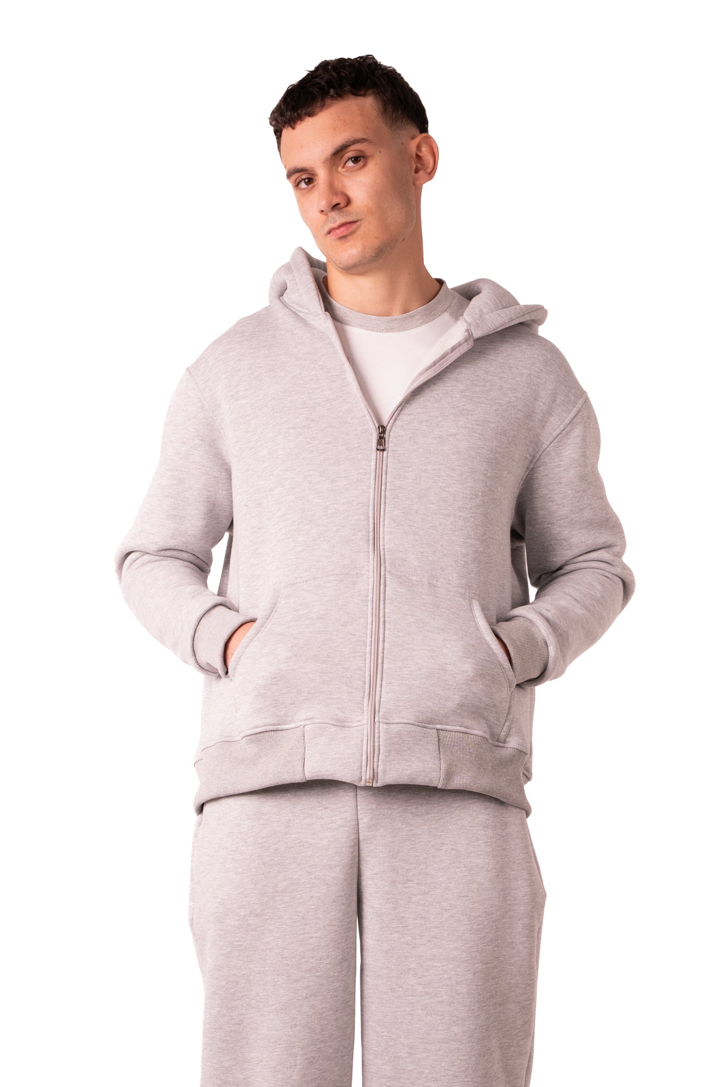 Zip Up Jacket Light Grey